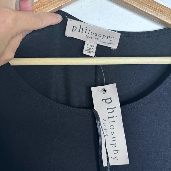 Philosophy Black Stretch Side Pocket Dress Size XL NWT - Picture 5 of 8